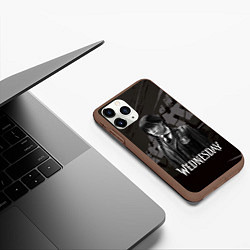 Чехол iPhone 11 Pro матовый Wednesday black and white, цвет: 3D-коричневый — фото 2