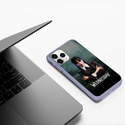 Чехол iPhone 11 Pro матовый Уэнсдэй пустой лес, цвет: 3D-светло-сиреневый — фото 2