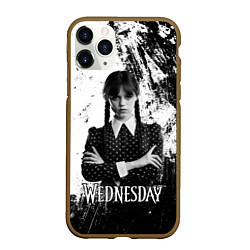 Чехол iPhone 11 Pro матовый Wednesday black and white, цвет: 3D-коричневый