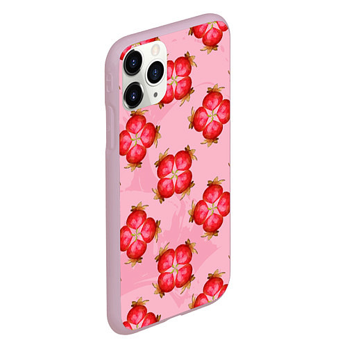Чехол iPhone 11 Pro матовый Красный фрукт / 3D-Розовый – фото 2