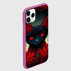 Чехол iPhone 11 Pro матовый Dark cat, цвет: 3D-фиолетовый — фото 2