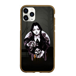 Чехол iPhone 11 Pro матовый Уэнсдэй: темный лес, цвет: 3D-коричневый