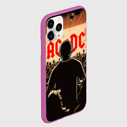 Чехол iPhone 11 Pro матовый На рок концерте / 3D-Фиолетовый – фото 2