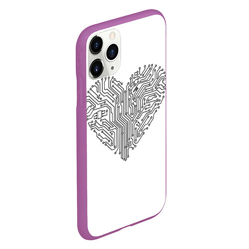 Чехол iPhone 11 Pro матовый Heart neurons / 3D-Фиолетовый – фото 2