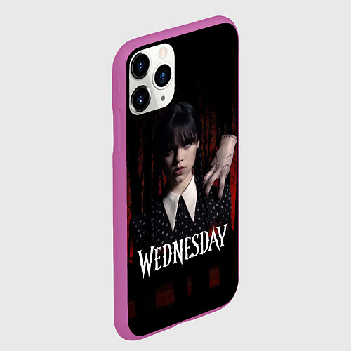 Чехол iPhone 11 Pro матовый Уэнсдэй красный лес / 3D-Фиолетовый – фото 2