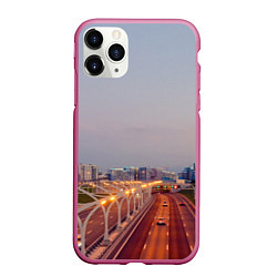Чехол iPhone 11 Pro матовый Санкт-Петербург: Васильевский остров, цвет: 3D-малиновый