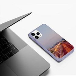 Чехол iPhone 11 Pro матовый Санкт-Петербург: Васильевский остров, цвет: 3D-светло-сиреневый — фото 2