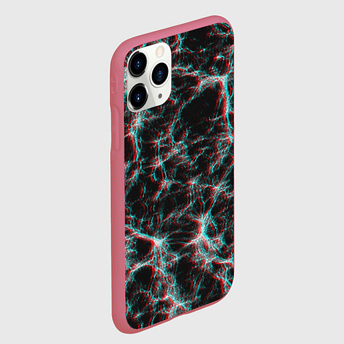 Чехол iPhone 11 Pro матовый Сеть нейронов / 3D-Малиновый – фото 2