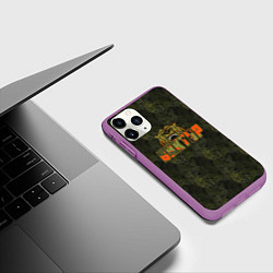 Чехол iPhone 11 Pro матовый Виктор камуфляж, цвет: 3D-фиолетовый — фото 2