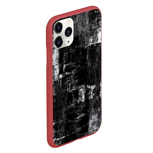 Чехол iPhone 11 Pro матовый Абстракт чёрного и белого / 3D-Красный – фото 2