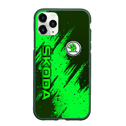 Чехол iPhone 11 Pro матовый Skoda - green