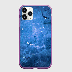 Чехол iPhone 11 Pro матовый Тёмно-синяя абстрактная стена льда, цвет: 3D-фиолетовый