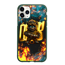 Чехол iPhone 11 Pro матовый Steampunk bear, цвет: 3D-темно-зеленый