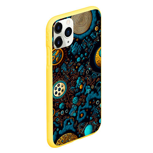 Чехол iPhone 11 Pro матовый Пластилиновый космос: арт нейросети / 3D-Желтый – фото 2