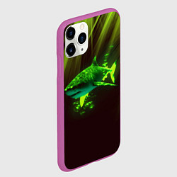 Чехол iPhone 11 Pro матовый Хищная акула, цвет: 3D-фиолетовый — фото 2