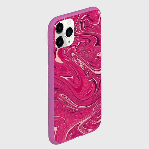 Чехол iPhone 11 Pro матовый Яркая волна / 3D-Фиолетовый – фото 2
