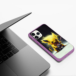 Чехол iPhone 11 Pro матовый Rocker Pikachu, цвет: 3D-фиолетовый — фото 2