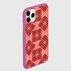 Чехол iPhone 11 Pro матовый Квадратный орнамент, цвет: 3D-фиолетовый — фото 2