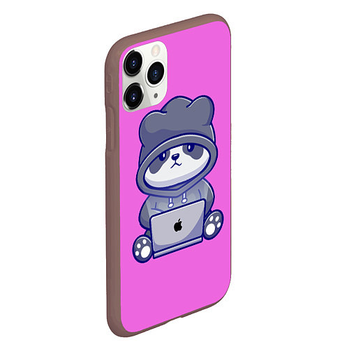 Чехол iPhone 11 Pro матовый Розовая яблочная панда / 3D-Коричневый – фото 2