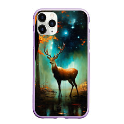 Чехол iPhone 11 Pro матовый Лесной олень, цвет: 3D-сиреневый