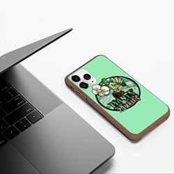 Чехол iPhone 11 Pro матовый Зомби вырывает цветок, цвет: 3D-коричневый — фото 2