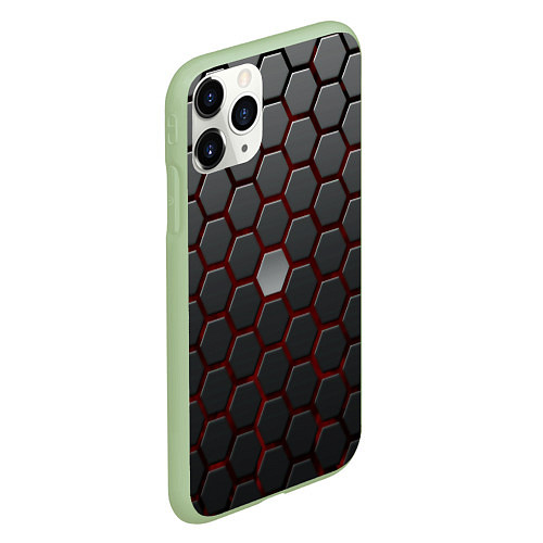 Чехол iPhone 11 Pro матовый Броня из стали / 3D-Салатовый – фото 2