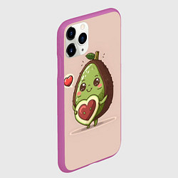 Чехол iPhone 11 Pro матовый Влюбленный авокадо - парные, цвет: 3D-фиолетовый — фото 2