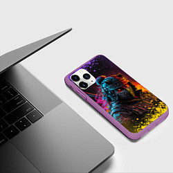 Чехол iPhone 11 Pro матовый Адский самурай, цвет: 3D-фиолетовый — фото 2