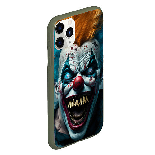 Чехол iPhone 11 Pro матовый Бешенный клоун / 3D-Темно-зеленый – фото 2