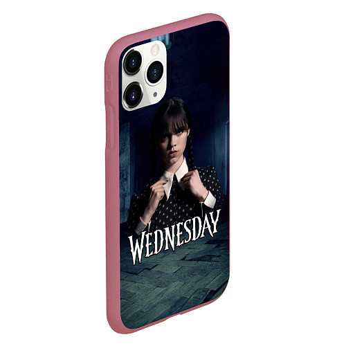 Чехол iPhone 11 Pro матовый Wednesday dark / 3D-Малиновый – фото 2