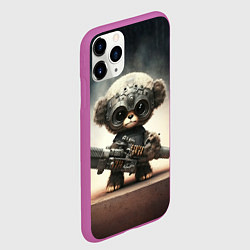 Чехол iPhone 11 Pro матовый Cute animal with a gun, цвет: 3D-фиолетовый — фото 2