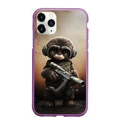 Чехол iPhone 11 Pro матовый Зверь с оружием, цвет: 3D-фиолетовый