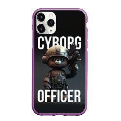 Чехол iPhone 11 Pro матовый Cyborg officer, цвет: 3D-фиолетовый