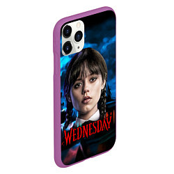 Чехол iPhone 11 Pro матовый Wednesday horror, цвет: 3D-фиолетовый — фото 2