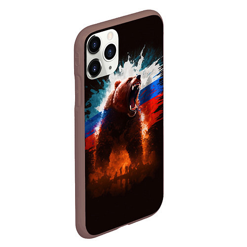 Чехол iPhone 11 Pro матовый Ярость Медведя / 3D-Коричневый – фото 2