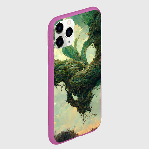 Чехол iPhone 11 Pro матовый Рисунок нейросети / 3D-Фиолетовый – фото 2