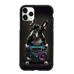 Чехол iPhone 11 Pro матовый Бульдог диско, цвет: 3D-черный