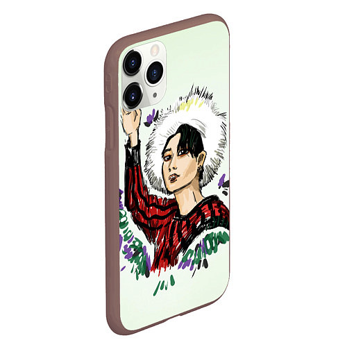 Чехол iPhone 11 Pro матовый Хан в красном / 3D-Коричневый – фото 2