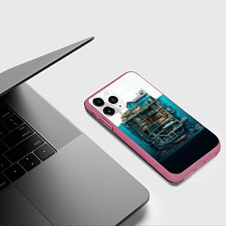 Чехол iPhone 11 Pro матовый Подводный дом, цвет: 3D-малиновый — фото 2