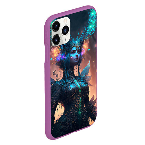 Чехол iPhone 11 Pro матовый Волшебная девушка / 3D-Фиолетовый – фото 2