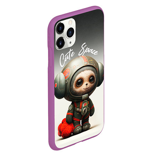 Чехол iPhone 11 Pro матовый Cute Space / 3D-Фиолетовый – фото 2