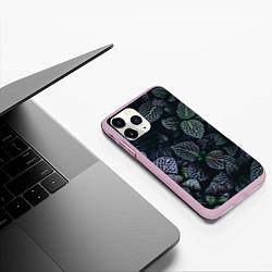 Чехол iPhone 11 Pro матовый Паттерн из множества тёмных цветов, цвет: 3D-розовый — фото 2