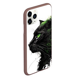 Чехол iPhone 11 Pro матовый Кот с зелеными глазами, цвет: 3D-коричневый — фото 2