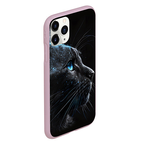 Чехол iPhone 11 Pro матовый Кошечка с голубыми глазками / 3D-Розовый – фото 2