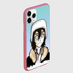 Чехол iPhone 11 Pro матовый Достоевский в шапке, цвет: 3D-малиновый — фото 2