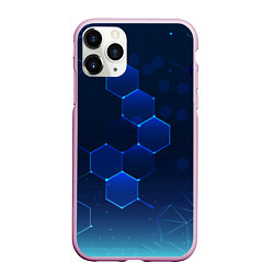Чехол iPhone 11 Pro матовый Абстрактная сетка, цвет: 3D-розовый