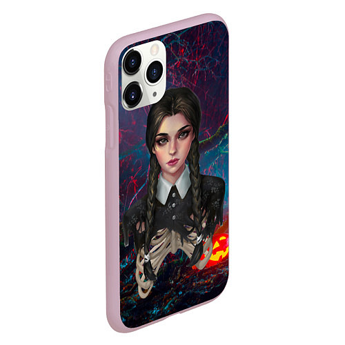 Чехол iPhone 11 Pro матовый Уэндэй волшбеный фон / 3D-Розовый – фото 2