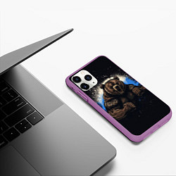 Чехол iPhone 11 Pro матовый Сильный медведь, цвет: 3D-фиолетовый — фото 2