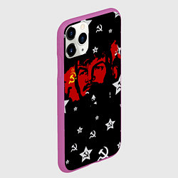 Чехол iPhone 11 Pro матовый Ленин на фоне звезд, цвет: 3D-фиолетовый — фото 2