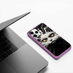 Чехол iPhone 11 Pro матовый Молочный кот с брызгами, цвет: 3D-фиолетовый — фото 2